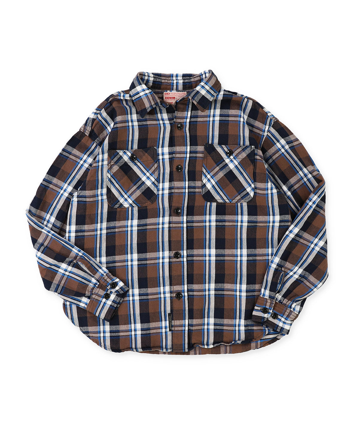 Uneven Plaid Shirt(LADIES)