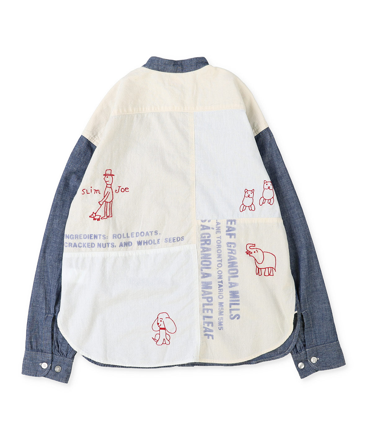 Chambray Remake Collarless Shirt(LADIES)