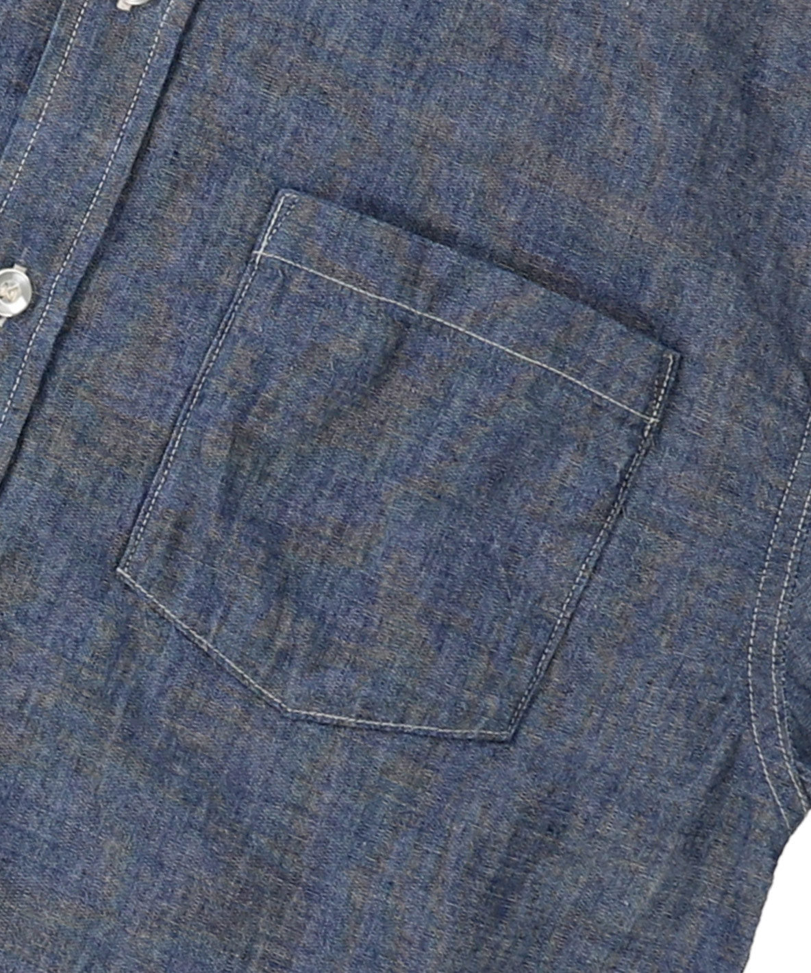 Chambray Remake Collarless Shirt(LADIES)