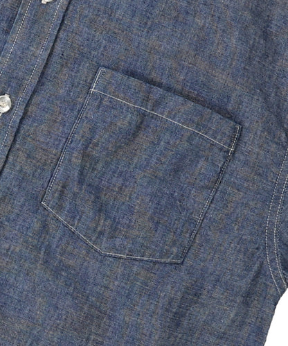 Chambray Remake Collarless Shirt(LADIES)