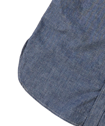 Chambray Remake Collarless Shirt(LADIES)