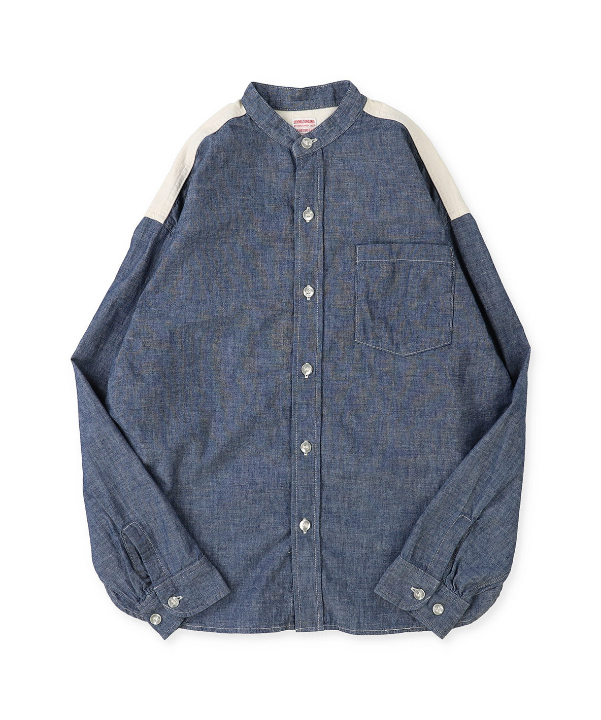 Chambray Remake Collarless Shirt(LADIES)
