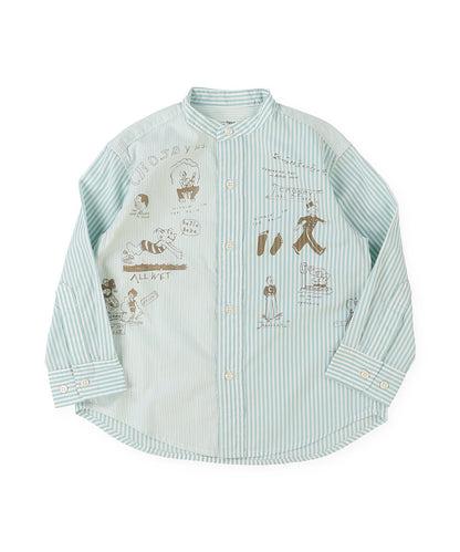 London Striped Broadcloth Scribble Shirt