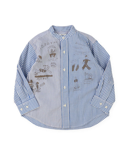 London Striped Broadcloth Scribble Shirt