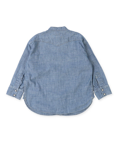 Uneven Dungaree Western Collarless Shirt