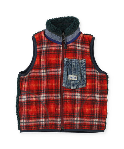 Shaggy Plaid Vest(LADIES)