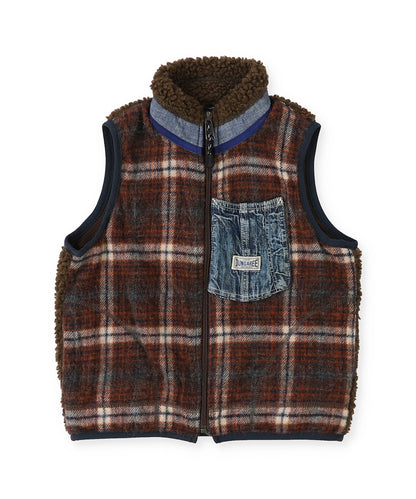 Shaggy Plaid Vest