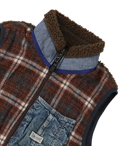 Shaggy Plaid Vest(LADIES)