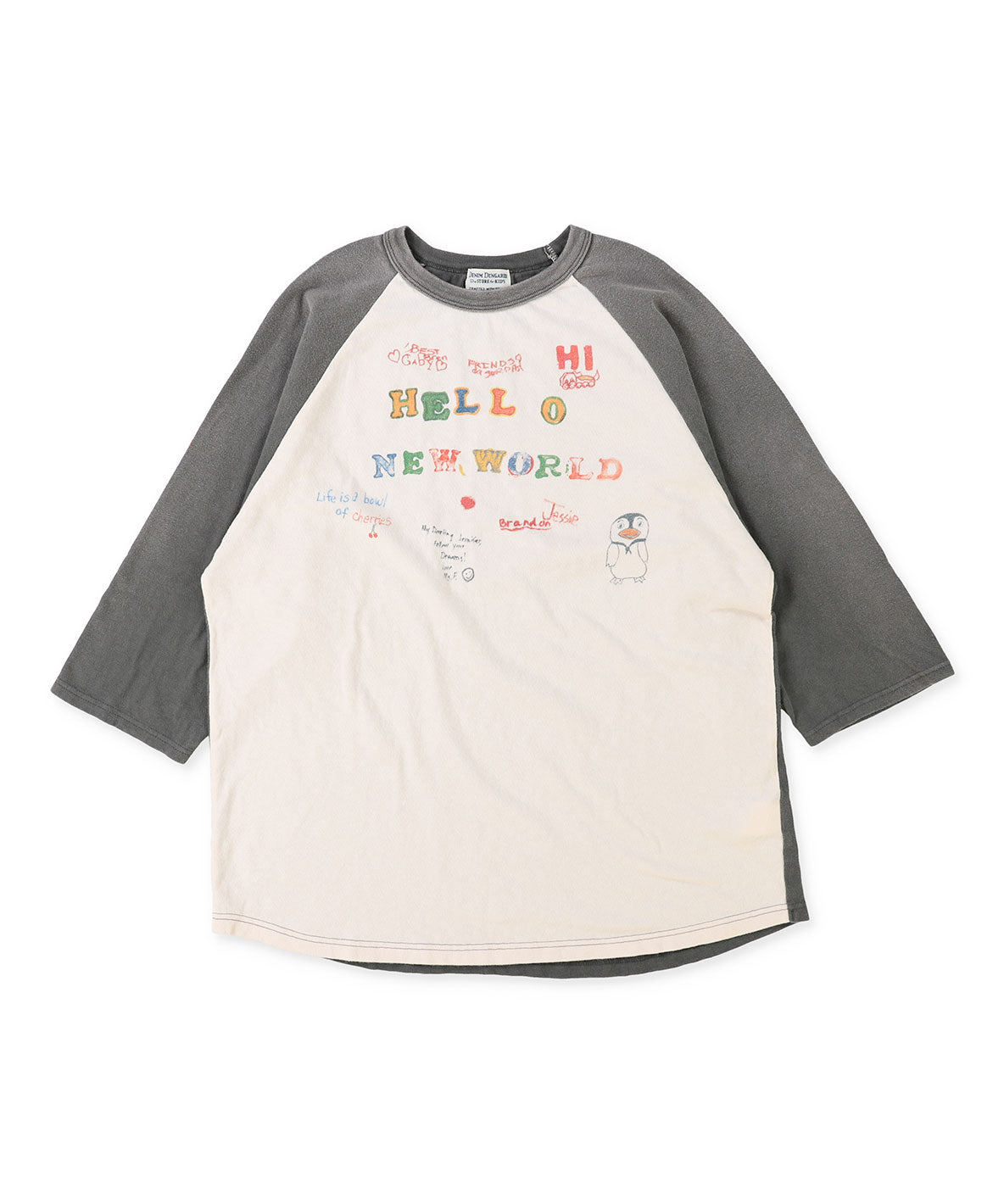Vintage Cotton Jersey HELLO Long Sleeve Tee(LADIES)
