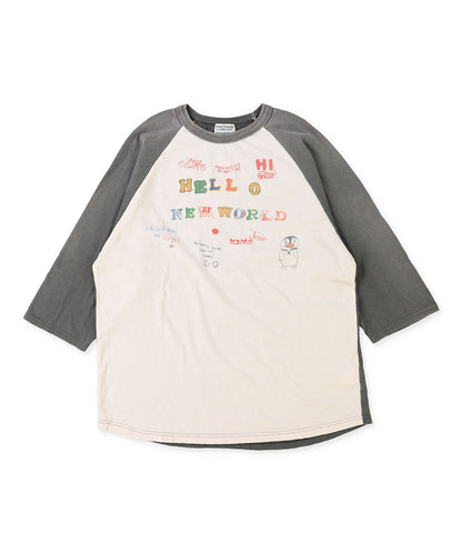 Vintage Cotton Jersey HELLO Long Sleeve Tee(LADIES)