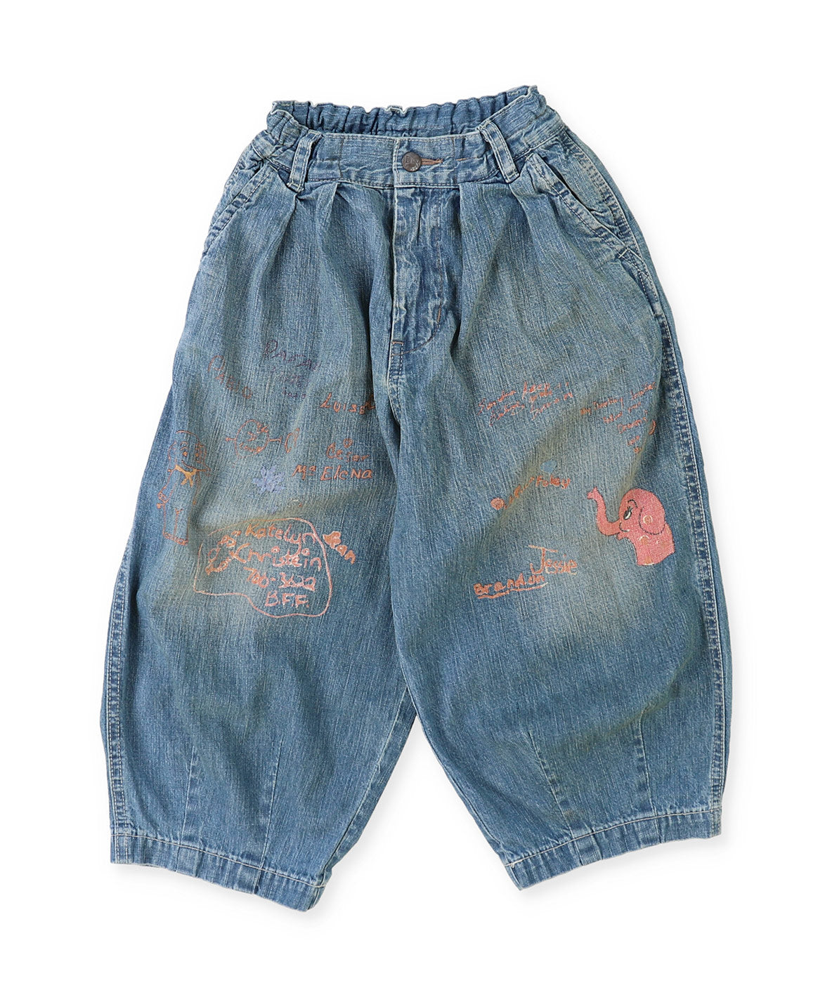 8oz Denim Scribble Balloon Pants