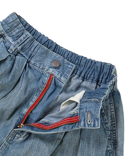 8oz Denim Scribble Balloon Pants(LADIES)