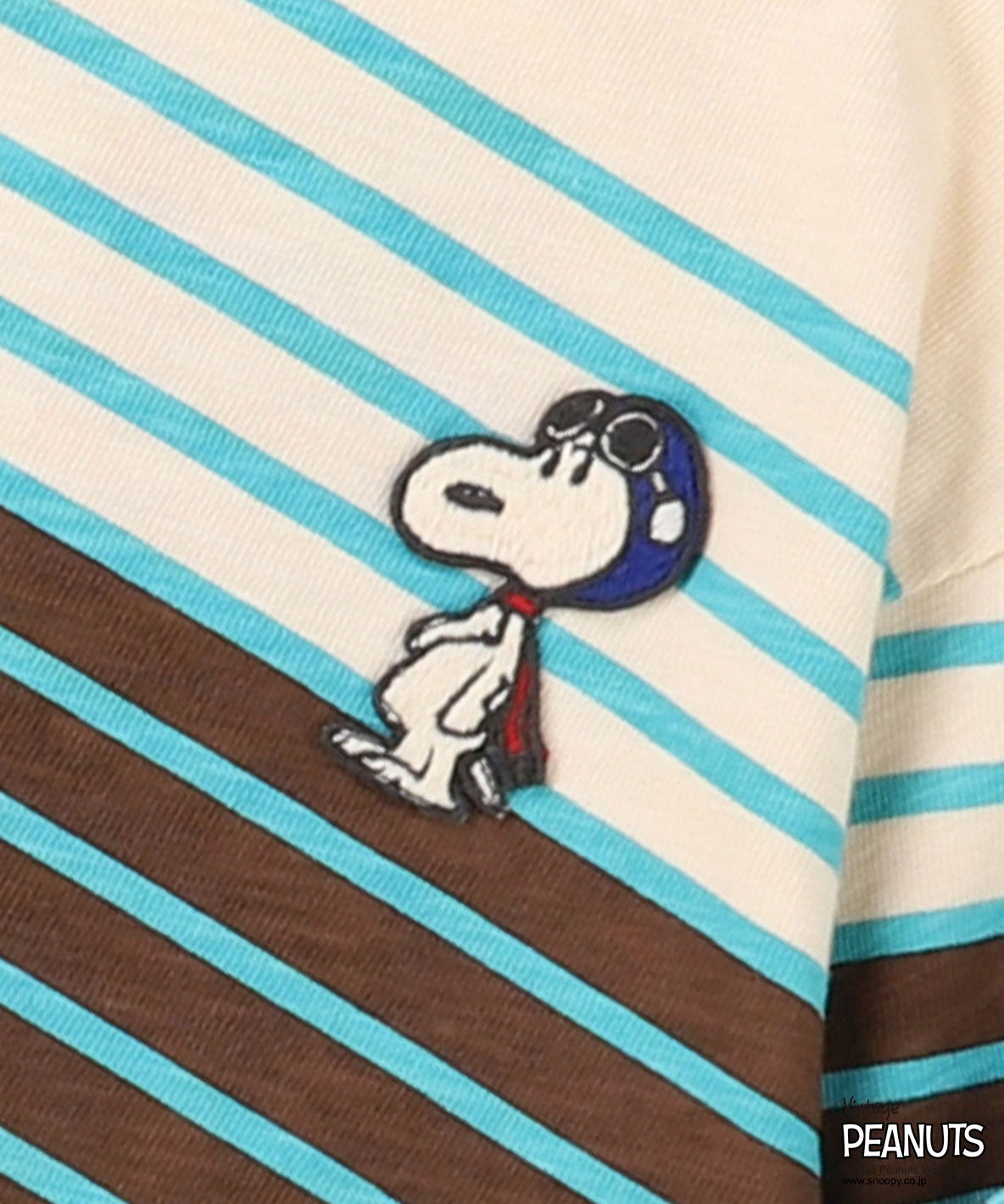 SNOOPY Striped Print Tee