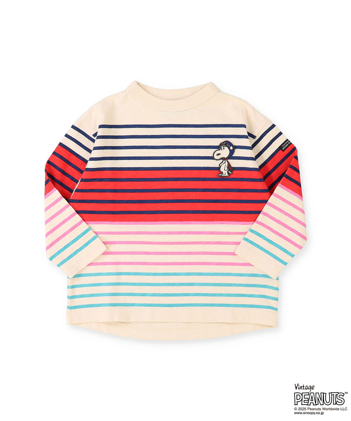 SNOOPY Striped Print Tee