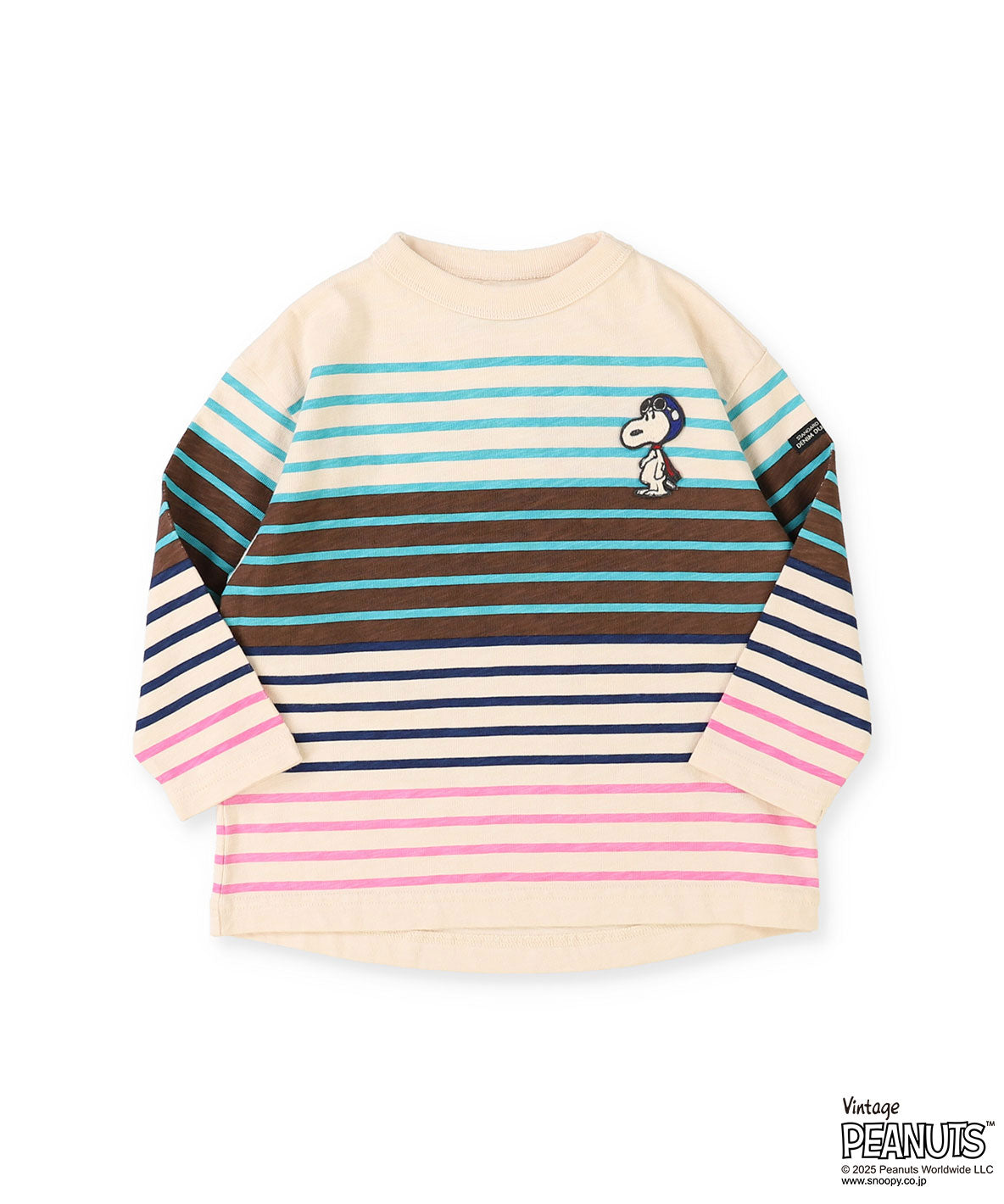SNOOPY Striped Print Tee