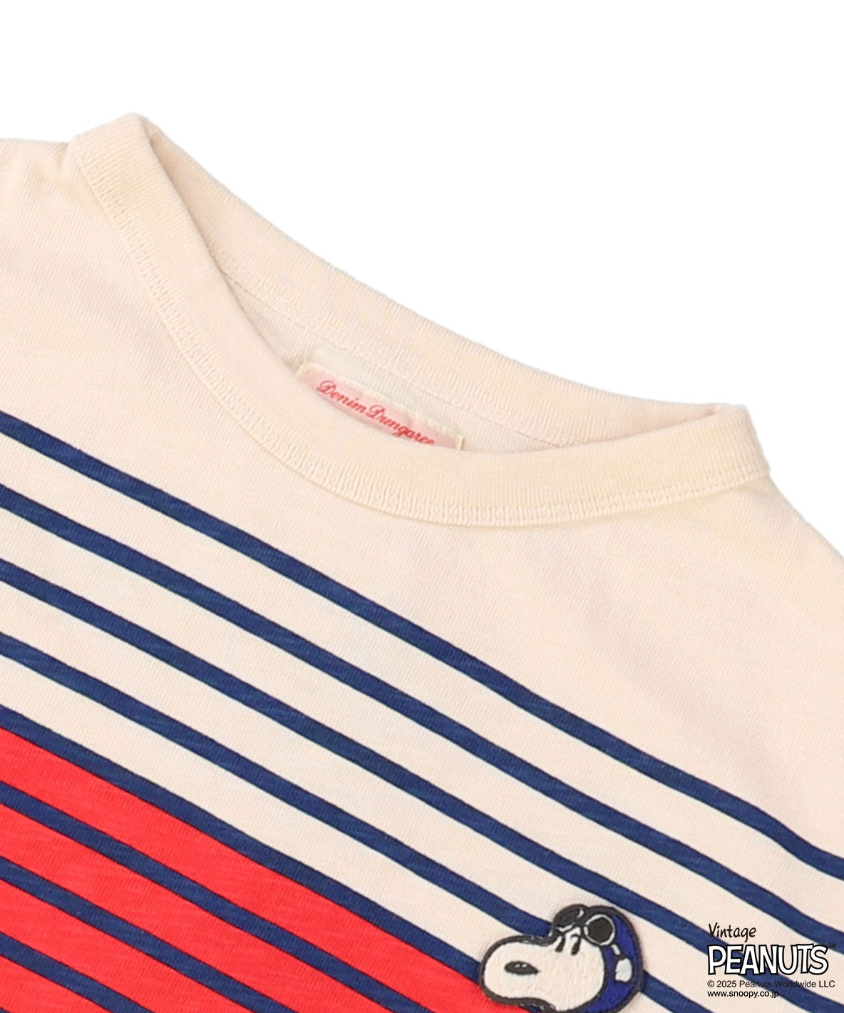 SNOOPY Striped Print Tee(LADIES)