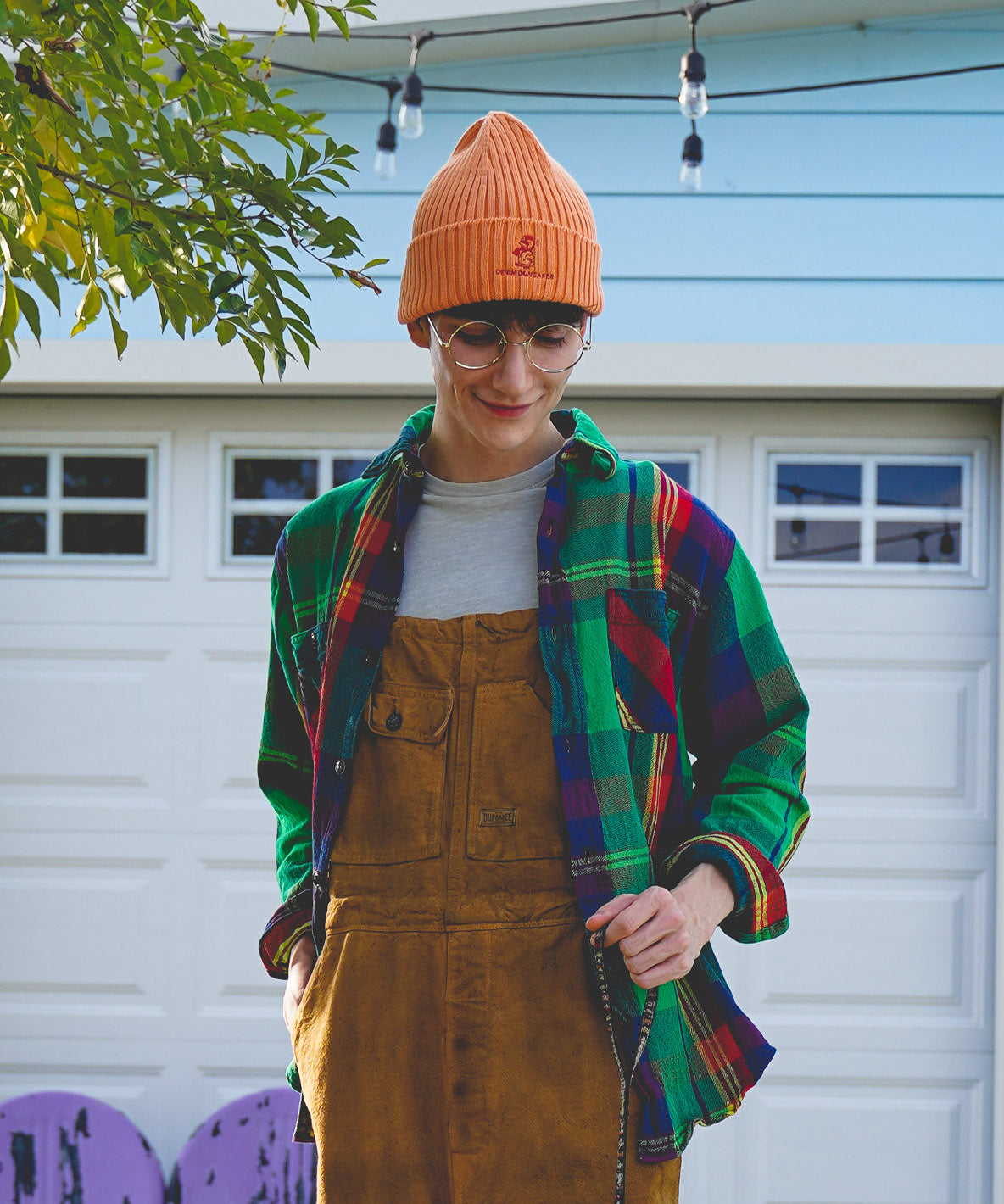 Uneven Plaid Shirt(MENS)