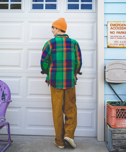 Uneven Plaid Shirt(MENS)