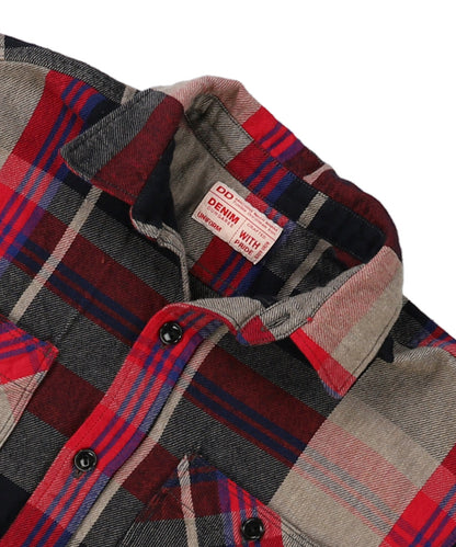 Uneven Plaid Shirt(LADIES)