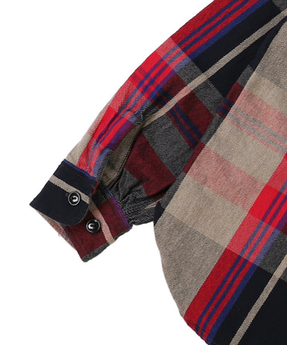 Uneven Plaid Shirt(LADIES)