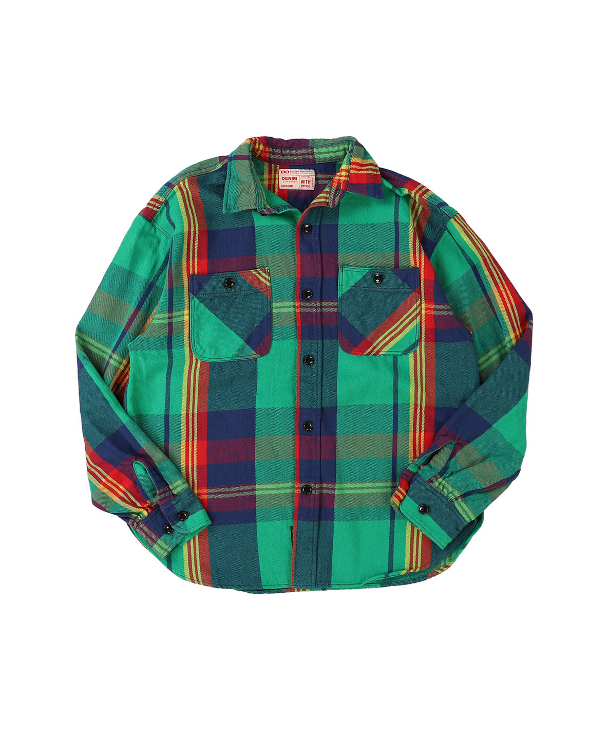 Uneven Plaid Shirt(LADIES)