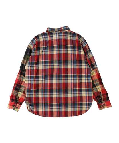 Uneven Colorful Plaid Shirt(MENS)