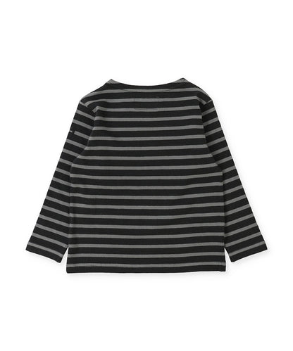 Striped Cotton Jersey Boat-neck Long Sleeve Tee