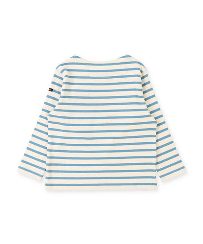 Striped Cotton Jersey Boat-neck Long Sleeve Tee