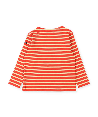 Striped Cotton Jersey Boat-neck Long Sleeve Tee