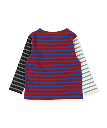 Striped Cotton Jersey Boat-neck Long Sleeve Tee