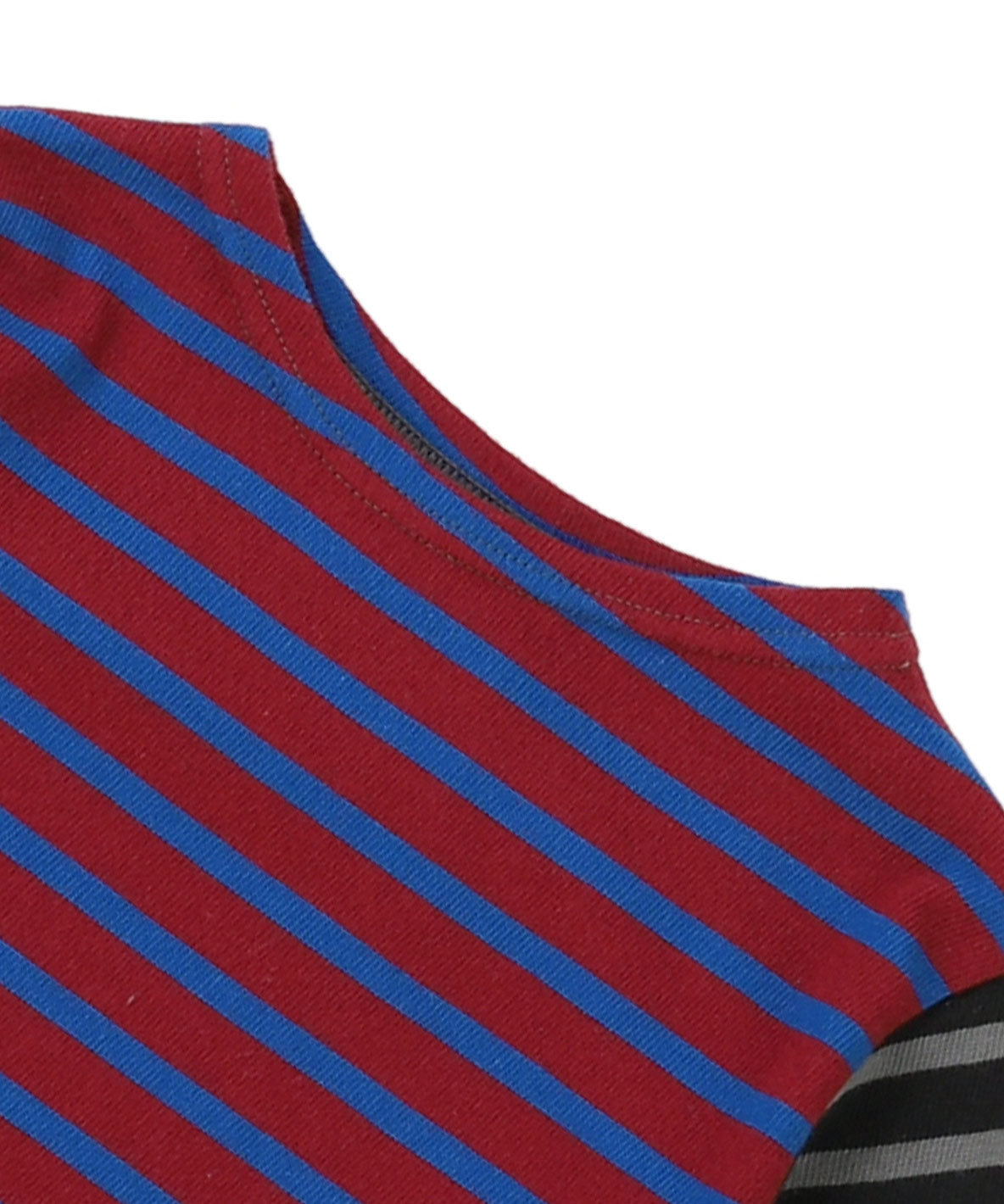 Striped Cotton Jersey Boat-neck Long Sleeve Tee