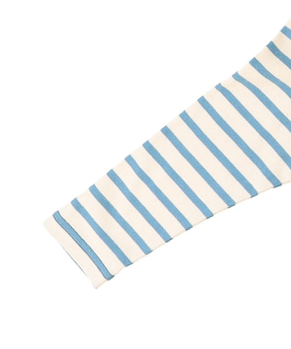 Striped Cotton Jersey Boat-neck Long Sleeve Tee
