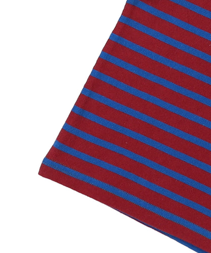 Striped Cotton Jersey Boat-neck Long Sleeve Tee