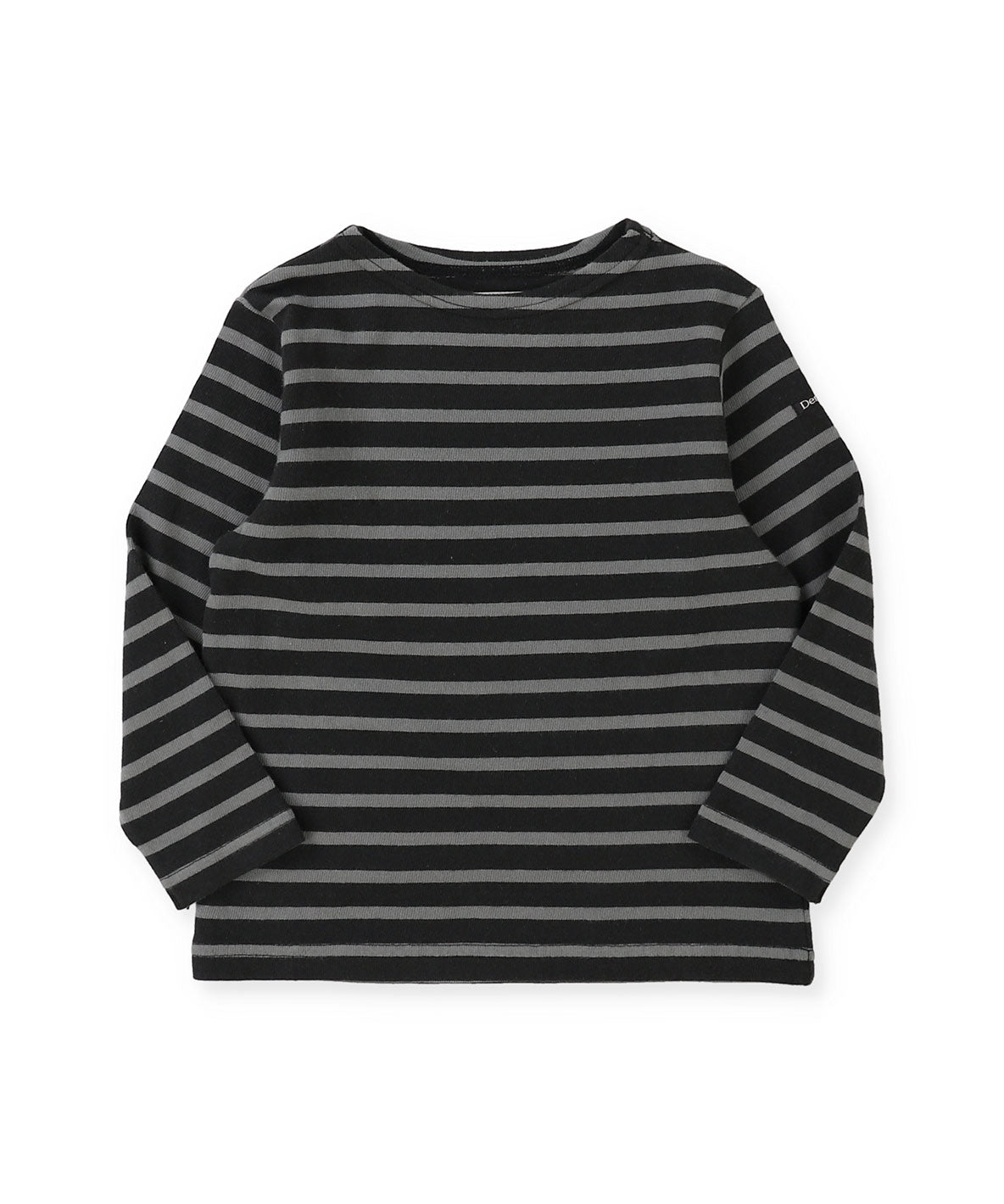 Striped Cotton Jersey Boat-neck Long Sleeve Tee