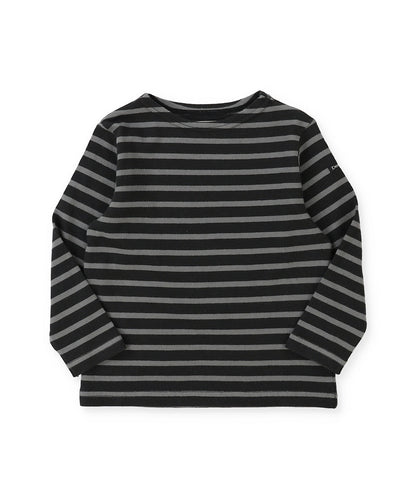Striped Cotton Jersey Boat-neck Long Sleeve Tee