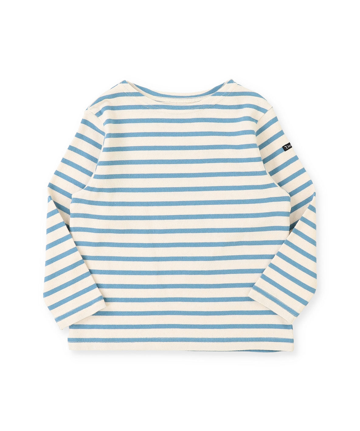 Striped Cotton Jersey Boat-neck Long Sleeve Tee