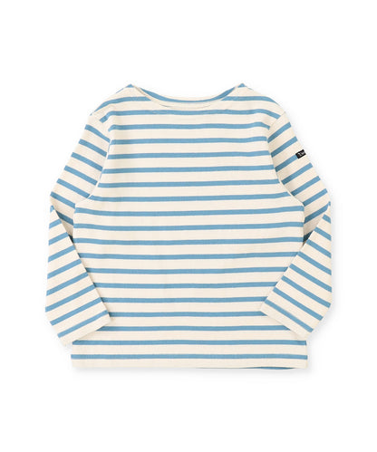 Striped Cotton Jersey Boat-neck Long Sleeve Tee