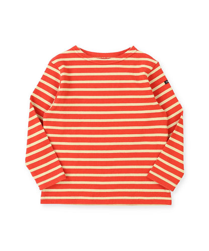 Striped Cotton Jersey Boat-neck Long Sleeve Tee