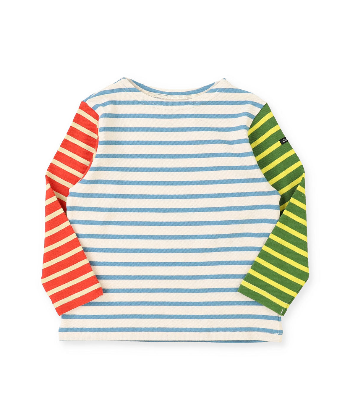 Striped Cotton Jersey Boat-neck Long Sleeve Tee