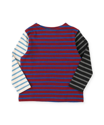 Striped Cotton Jersey Boat-neck Long Sleeve Tee
