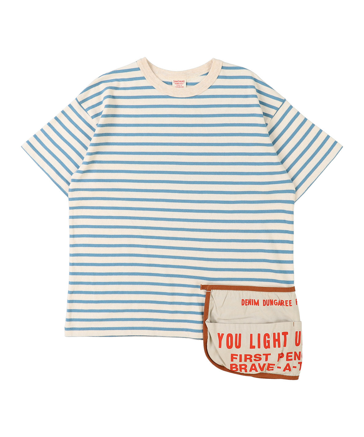 Striped Cotton Jersey Apron Tee(LADIES)