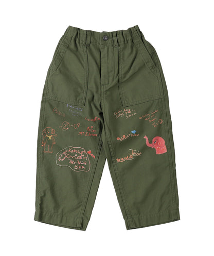 Military Backsatin Scribble Pants