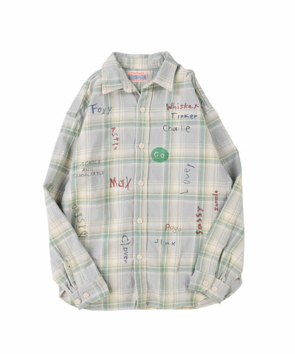 Plaid Scribble Shirt(MENS)