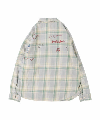 Plaid Scribble Shirt(MENS)