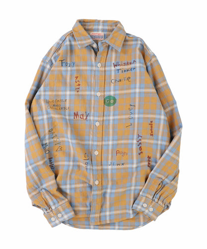 Plaid Scribble Shirt(MENS)
