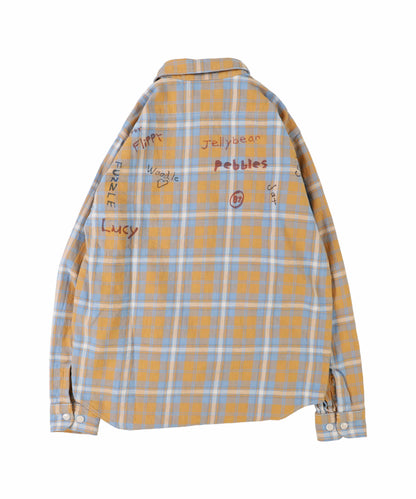 Plaid Scribble Shirt(MENS)