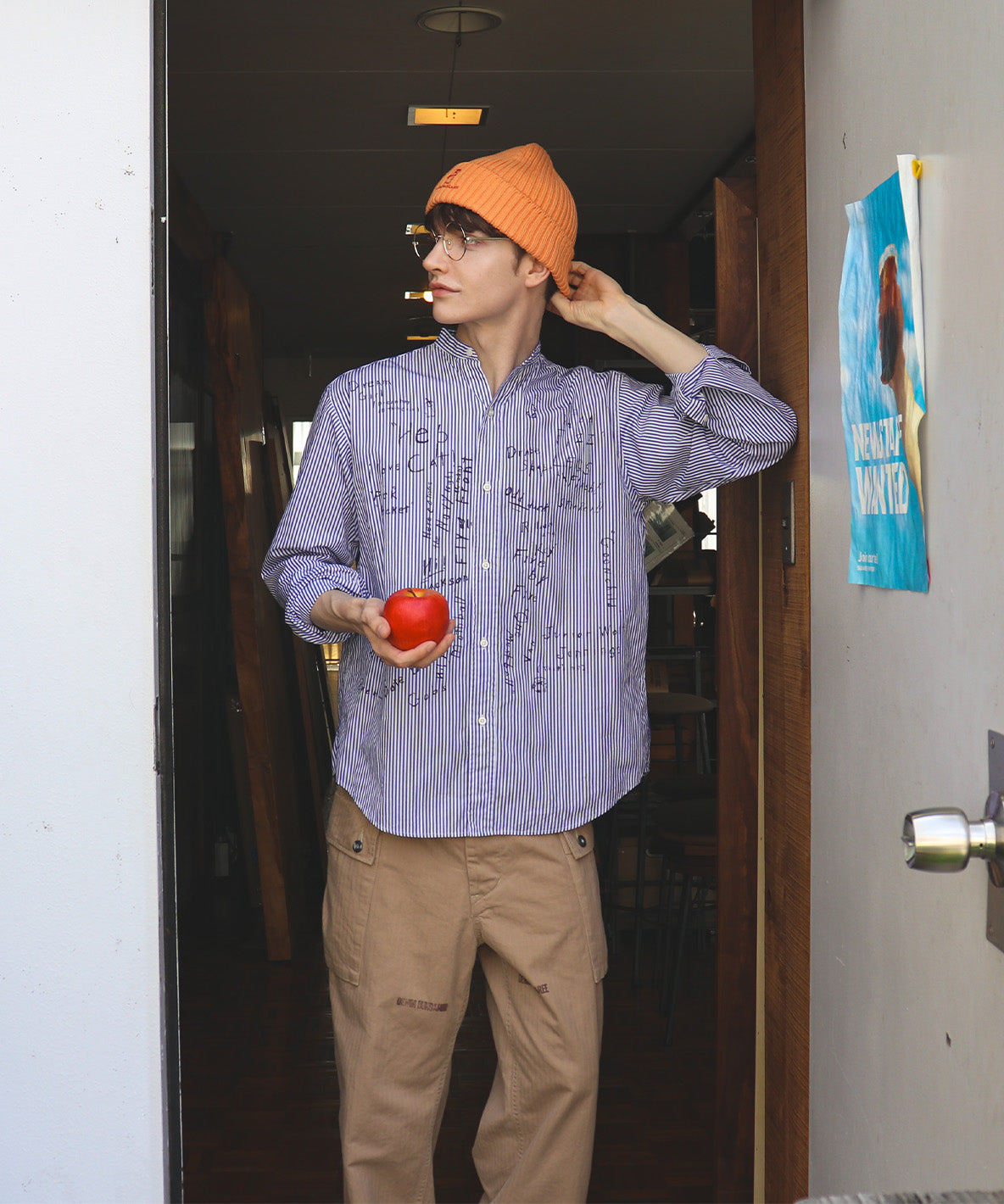 London Striped Scribble Shirt(MENS)