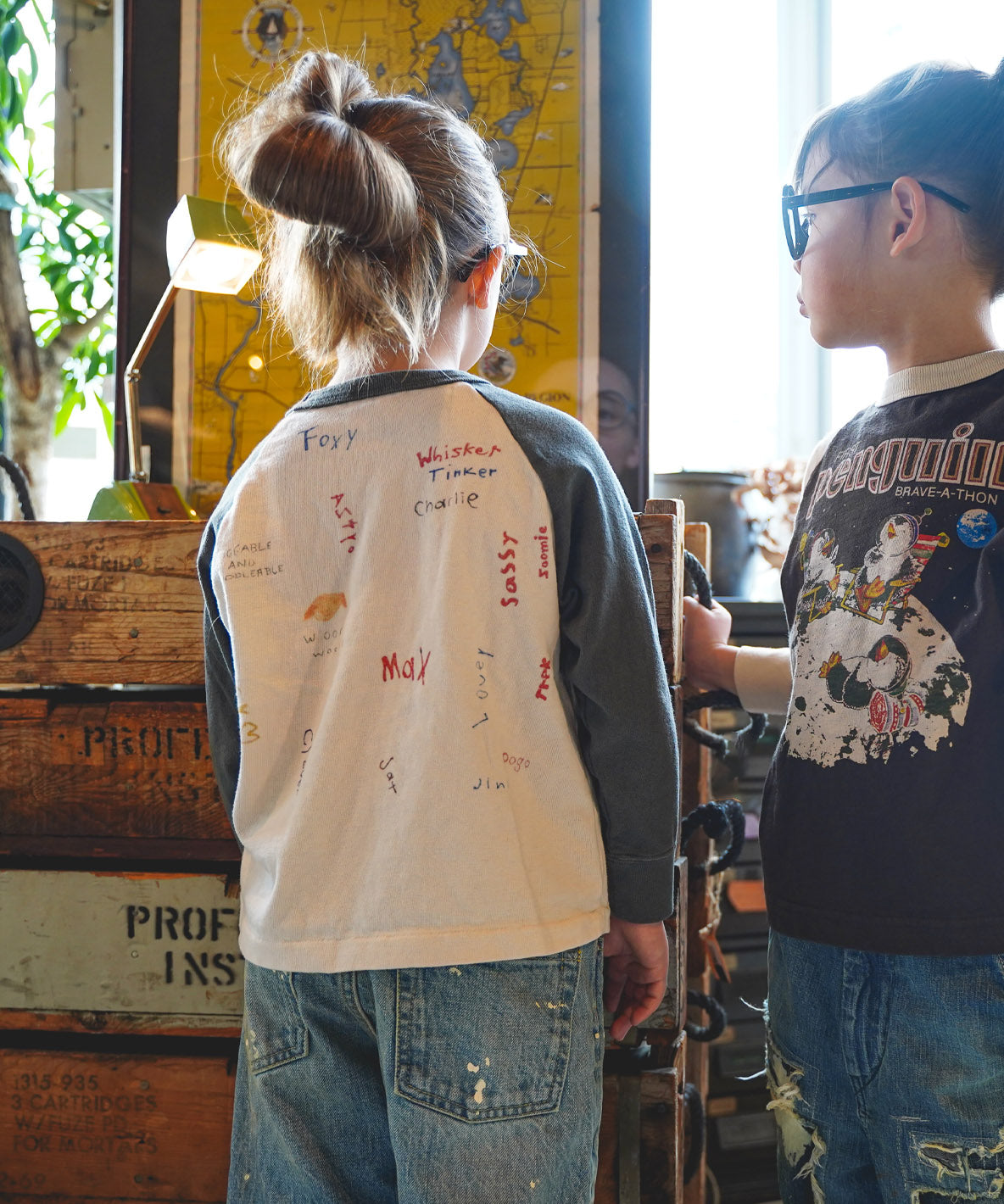 Vintage Cotton Jersey Scribble L/S Tee