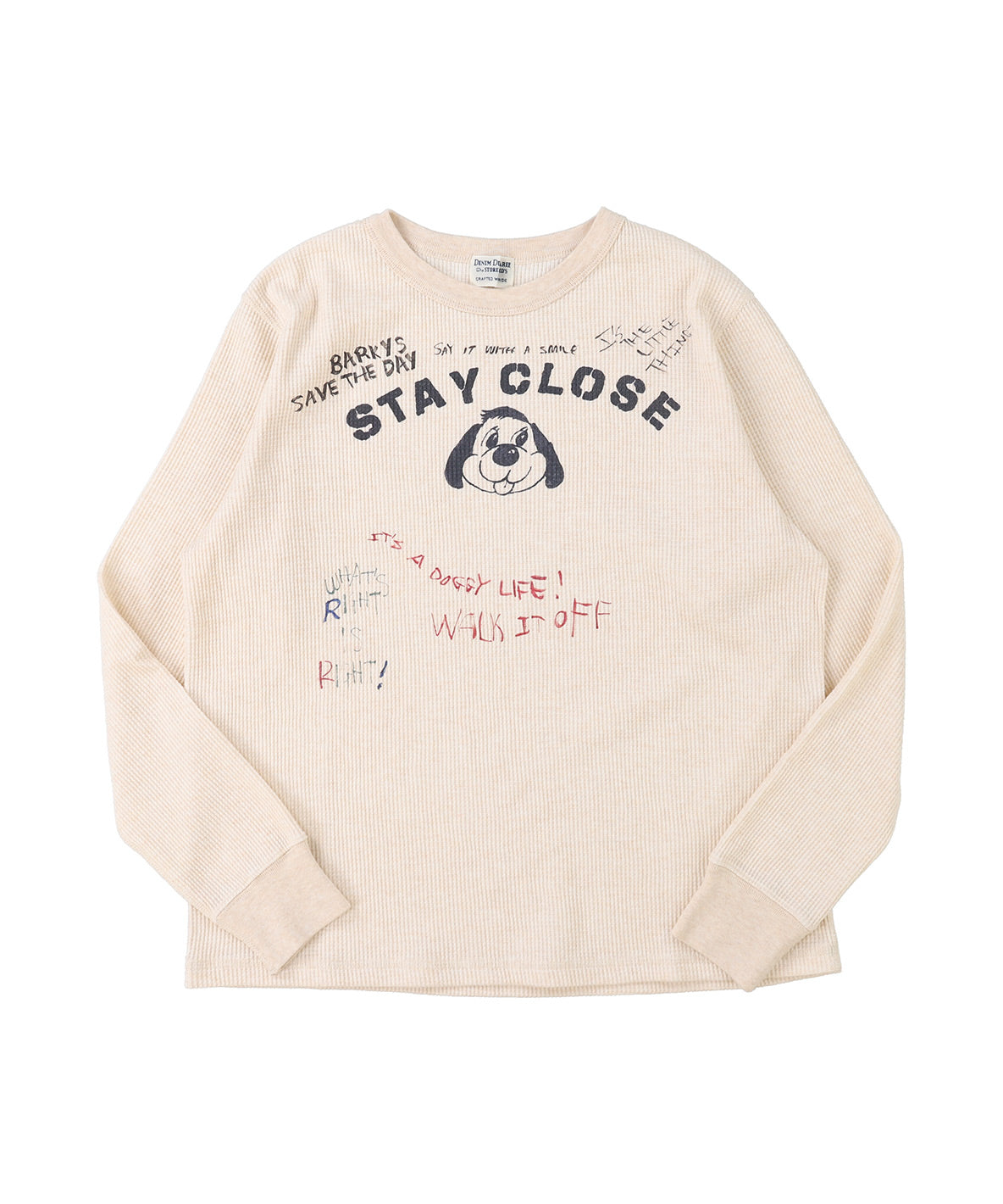 Scribble Waffle L/S Tee(LADIES)
