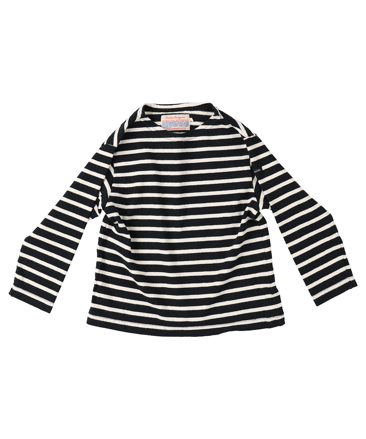 Striped Cotton Jersey Boatneck L/S Tee